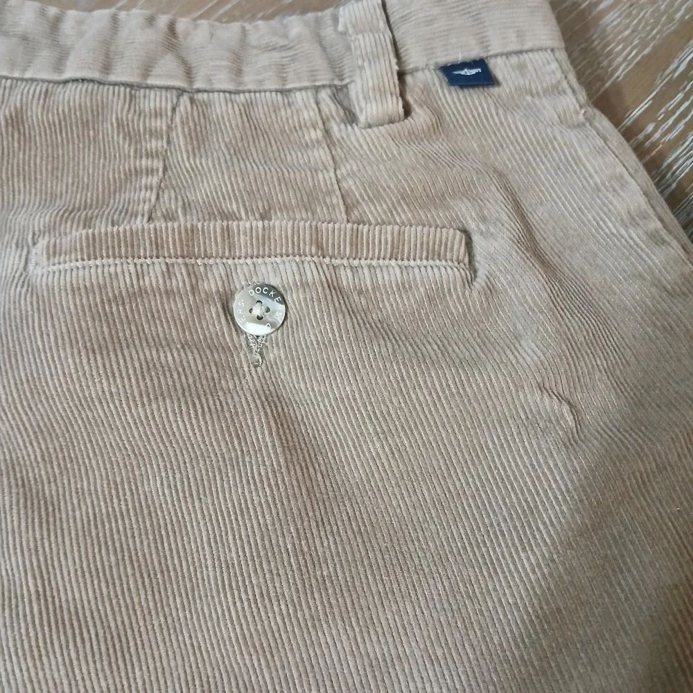 Dockers Men Corduroy Pants Sz 42x30 Brown Outdoor Flat Front Classic Fit